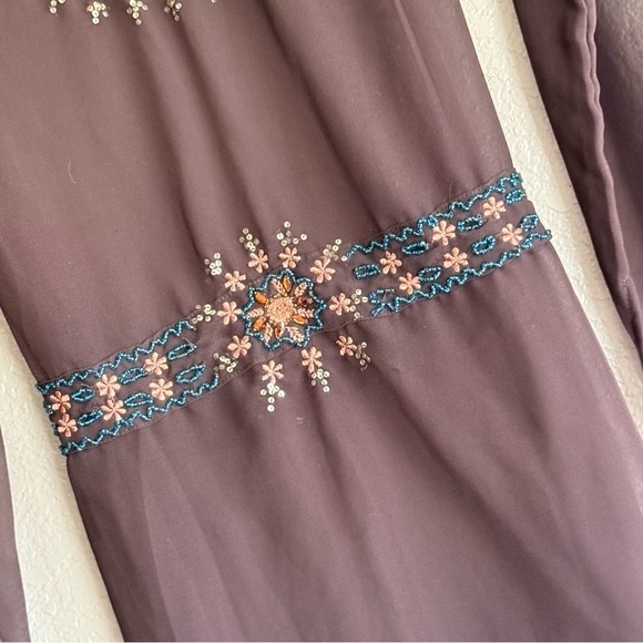 Cotton Express Y2K Sheer Embroidered Tunic Boho Fairycore Cottage Witch Top Sz M - Picture 5 of 11